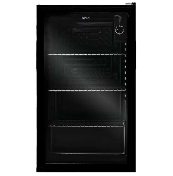 Refrigerador Horeca Svan Cíclico Negro Manual E84 Con Puerta Cristal