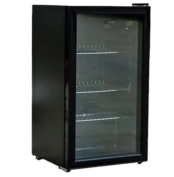 Refrigerador Horeca Svan Cíclico Negro Manual E84 Con Puerta Cristal
